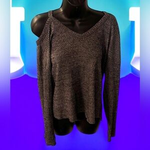 SHEIN Gray V-Neck Sweater
